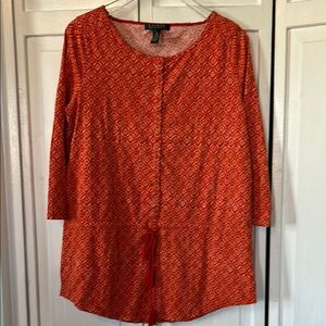Ralph Lauren Red Patterned Tunic - Size M